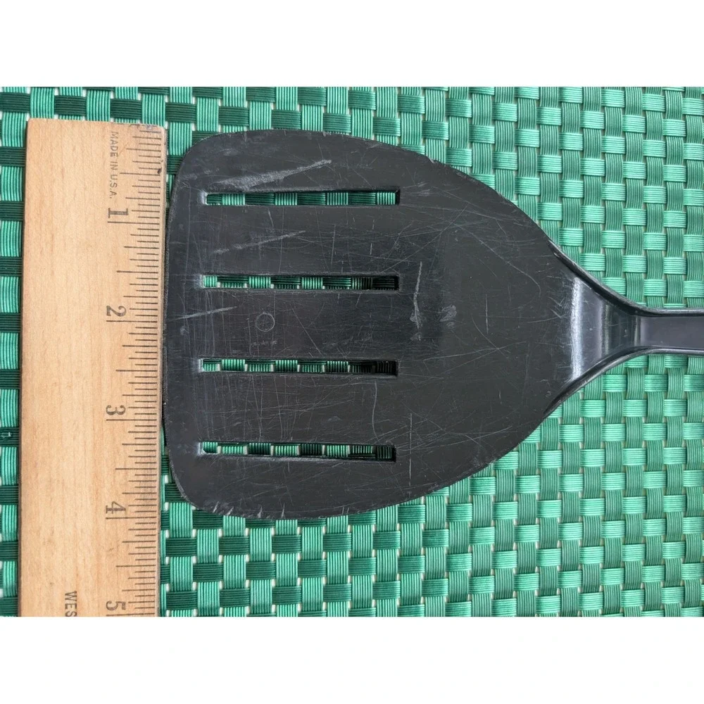 Tailor Made Slotted Spatula 4 Slot Flexible Black Nylon VTG Retro MCM Made USA